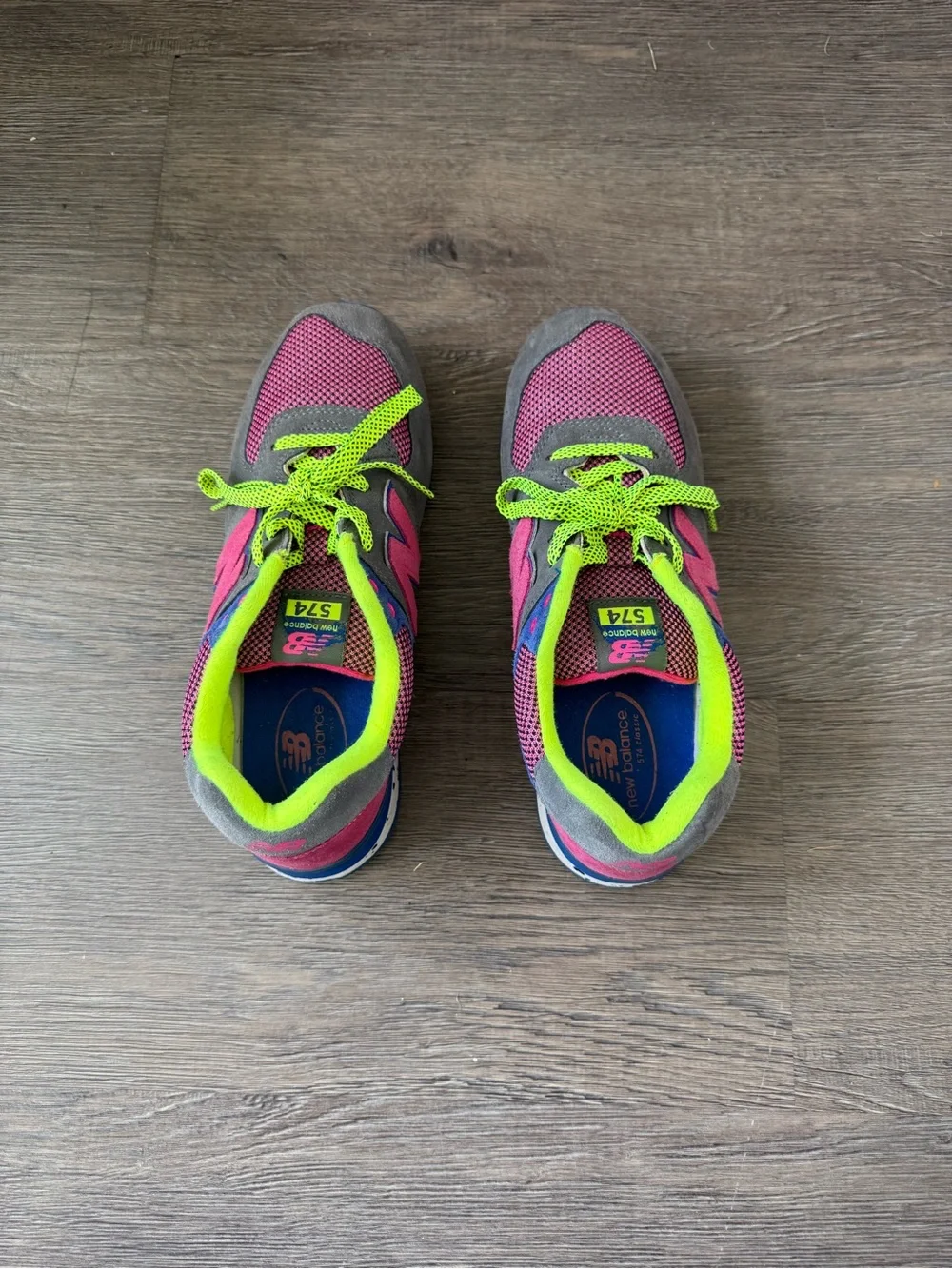 New Balance Women’s Pink & Neon Green Accent Sneakers